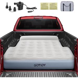 Short Truck Bed Mattress for 5-5.5ft, Truck Bed Air Mattress for Tacoma Honda Ridgeline Jeep Gladiator JT 5ft, Wired Air Pump, Oversized Carry Bag, Integrated Pillow, Ideal for Tacoma Camping