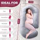 PILLANI Pregnancy Pillows for Sleeping 57-Inch Maternity Pillow for Pregnant Women with Removable Washable Cover Support for Back, Belly, Neck, Legs, and Hips V C U Shaped Full Body Pillow