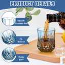 12 PCS Blue Plastic Mini Vintage Shot Glasses 3 oz Crystal Tequila Glasses Small Whiskey Glasses Vodka Glass Set Clear Disposable Liquor Cups Espresso Shot Cups for Party Weddings Gifts Birthday