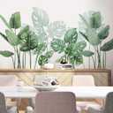 3 x Tortoiseshell Leaf Wall Stickers, Vinyl Wall Decals Peel and Stick, Removable Wall Murals Plant Wall Decors for Bedroom Living Room Nursery Classroom