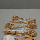 Professional Kitchen Wood Fiber Cooking Spoons|7-Piece Curved Handles Non-Scratch, Heat Resistant, Dishwasher Safe Wooden Utensil Set for Non-Stick Pans, Sauce Making, Stirring & Serving|Kitchen Gifts