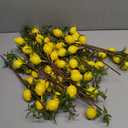 Giegxin 15 Pcs Artificial Lemon Decor 19 Inch Fake Lemons Branch Decoration Vivid Yellow Lime Branches 5 Head Faux Lime with Stem Decorations for Kitchen Table Vase Home Farmhouse Party