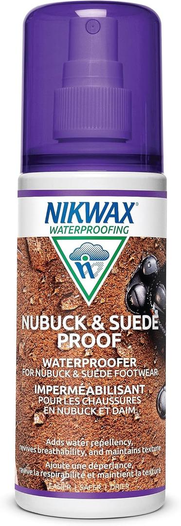 2 x  Nikwax Nubuck & Suede Proof, 125ml, Spray-On Waterproofing Restores DWR Water Repellency in Textured Leather Footwear, Shoe & Boot Care and Rain Protection