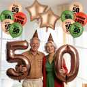 50th Birthday Decorations for Men Women Vintage 1976 50th Birthday Balloons with 32 Inch Coffee Brown Number 50 Retro Boho Sage Green Burnt Orange Boho Party Supplies Gifts for Him Her
