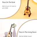 Miniature Guitar, 3.9in Wooden Tiny Guitar Decorative Model for Mini Music Ornament Display Dollhouse Accessories Model Home Decoration