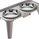 Pets Bowl,Elevated Stainless Dog Bowl with Neck Relief Feeder Eating Bowls Design with Base Stand for Large Breeds