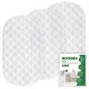 Diaper Changing Pad Liner Non-Slip, Waterproof Terry Mat Changing Pad Cover Liner, Quilted Absorbent Bassinet Liners Washable, 3 Pack 13"x 26" Reusable Portable Changing Table Pad White