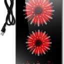 Karinear 2 Burners Electric Cooktop, 12 Inch Electric Stove 110v Plug in