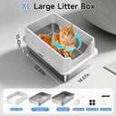 Stainless Steel Sifting Cat Litter Box for Pine Pellets, Light Gray, 22.83"L x 14.57"W x 10.43"H