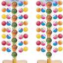 AVLA 2 Pack Wood Cake Pop Stand, 48 Holes Wooden Lollipop Holder, Decorative Candy Table Display Dessert Stand for Wedding, Birthday, Parties, Anniversaries, Sturdy and Easy to Assemble