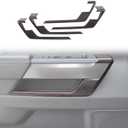 HAPPYHORSE Car Inner Door Panel Cover Trim Compatible with Toyot@ Tundra 2022 2023 2024，ABS Inner Door Handle Panel Cover Door C-Type Panel Decorative Cover Accessories (Oak Grain)