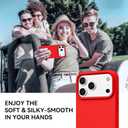 DOMAVER Case for iPhone 17 Pro Max 6.9'' Smooth Liquid Silicone Soft Gel Rubber Microfiber Lining Cushion Cover Shockproof Protective Phone Cases Compatible with iPhone 17 Pro Max - Red