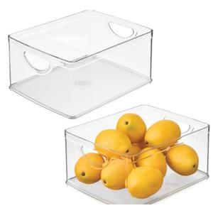 iDesign Pantry Storage Bins with Handles - Organizer Bins for Cabinets or Fridge - 1 PCS - Clear