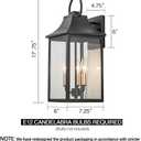 Outdoor Wall Lights Fixture for House, Large Porch Light Wall Mount, 18 Black Exterior Wall Sconce with Rose Gold 3-Light Candelabra Interior, Outside Patio Lighting for Front Porch, Garage, Size: Style-3 17.75"