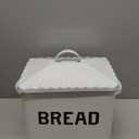 Creative Co-Op Distressed White Bread Box with Lid (White and Black)