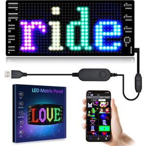 GOTUS LED Light Signs for Car,Programmable Flexible LED Sign,Bluetooth APP Control,Custom Text, Patterns, Animations (7"x 3")