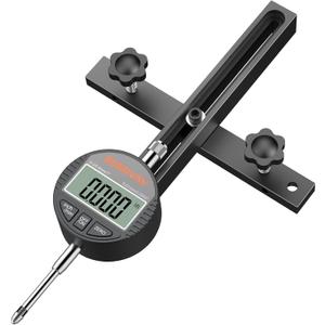 Table Saw Alignment Gauge with 0.0005"Digital Dial Indicator - 18cm Rod, Fits 3/4"(19mm)+ with Screw Adjustment, CNC Machined Aluminum Bar Stable for Saw Blade Alignment and Calibration