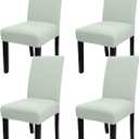 JQinHome Smoke Green Chair Covers for Dining Room Set of 4, High Stretch Removable Washable Parsons Chair Slipcover for Home Party Hotel Wedding Ceremony (4PCS,Smoke Green)
