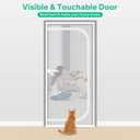 Reinforced Cat Screen Door, 32X82 Heavy Duty Pets Proof Screen Door with Bilateral Zipper, Prevent Dogs Cats Running Out from Home, Bedroom, Living Room, Kitchen Patio Door