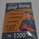 Mechanic Hourly Rate Sign, Funny Man Cave Gifts for Garage, Shop Signs For Workshop, Funny Garage Signs for Men, Metal Signs Vintage 12x8"