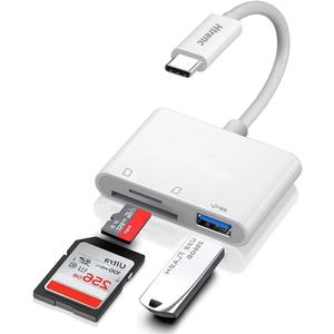 USB C SD TF Memory Card Reader, 3-in-1 Type C Camera Adapter Compatible with iPad, iPhone 15, MacBook Pro/Air,Chromebook Samsung and More USB C Devices