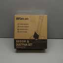 Broom and Dustpan Set, Broom Dustpan Combo Set for Home Commercial Cleaning Supplies Angle Broom with Long Handle Perfect for Courtyard Garage Street (Broom-red)