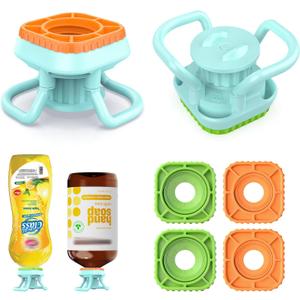 Bottle Emptying Cap, 2 Pack Bottle Emptying Kit Fits Most Plastic Bottles, Upside Down Flip Bottles Dispenser Cap Kit To Get Out Every Drop Of Shampoos Lotions - No More Wastes, 4 Caps 24mm+28mm