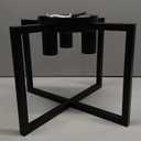 3-Light Ceiling Light Fixture, Black Semi-Flush Mount Chandelier with Geometric Metal Shade, Farmhouse Industrial Lighting for Kitchen Living Room Bedroom Hallway Foyer, E26 Base