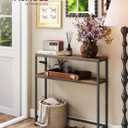VASAGLE Console Table, 2-Tier Narrow Sofa Table with 2 Shelves, 7.9 x 31.5 x 31.5 Inches, for Living Room, Hallway, Entryway, Rustic Brown and Ink Black ULNT130K01V1