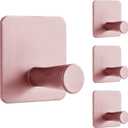 Paoli Heavy Duty Self Adhesive Hooks - Sturdy self Adhesive Hooks for Home, School and Office Easy to fit and Remove(4PC) (Square - Straight Column, Rose Gold)