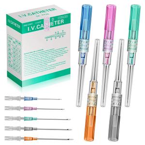 IV Catheter Piercing Needles Mixed 50Pcs 14G 16G 18G 20G 22G Piercing Needles for Ear Nose Lip Belly Navel, Catheter Hollow Needles Start Kits Piercing Supplies