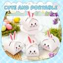 3 x Honoson 24 Pcs Bunny Gift Boxes Easter Treat Boxes Bunny Paper Goodies Bag Cute Candy Gift Box Rabbit Shape Bakery Cookie Containers for Easter Birthday Wedding Party Favors(White)