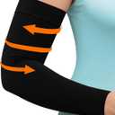 KEMFORD Compression Lymphedema Arm Sleeves for Women - 20-30 mmHg, 1 Pair, Black, L - Medical Arm Brace for Swelling, Edema, Circulation