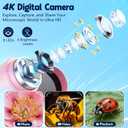 Odatay 4K 1000X Digital Microscope for Kids with Long Distance Viewing & 2.4" Screen, Portable Handheld Edu Toys for Kids Exploring Bugs Plants at Home Classroom & Outdoor Travel, Bright Pink