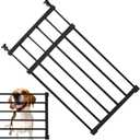 Retractable Short Dog Door - Metal Pet Gates, Puppy Playpen Expandable Indoor Gate | Flexible and Adjustable Pet Guard Gate with Anti Slip Pads, Installation Retractable Dog Stairs Gate (Black 2)