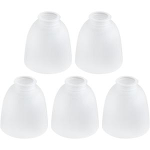 5 Pack White Frosted Glass Shade Replacements, Ceiling Fan Light Covers Glass Globes Lampshades for Chandelier, 4.92"High, 4.72"Diameter, 1.65 "Fitter, Bell Shaped Glass Shades for Vanity, 5 Count