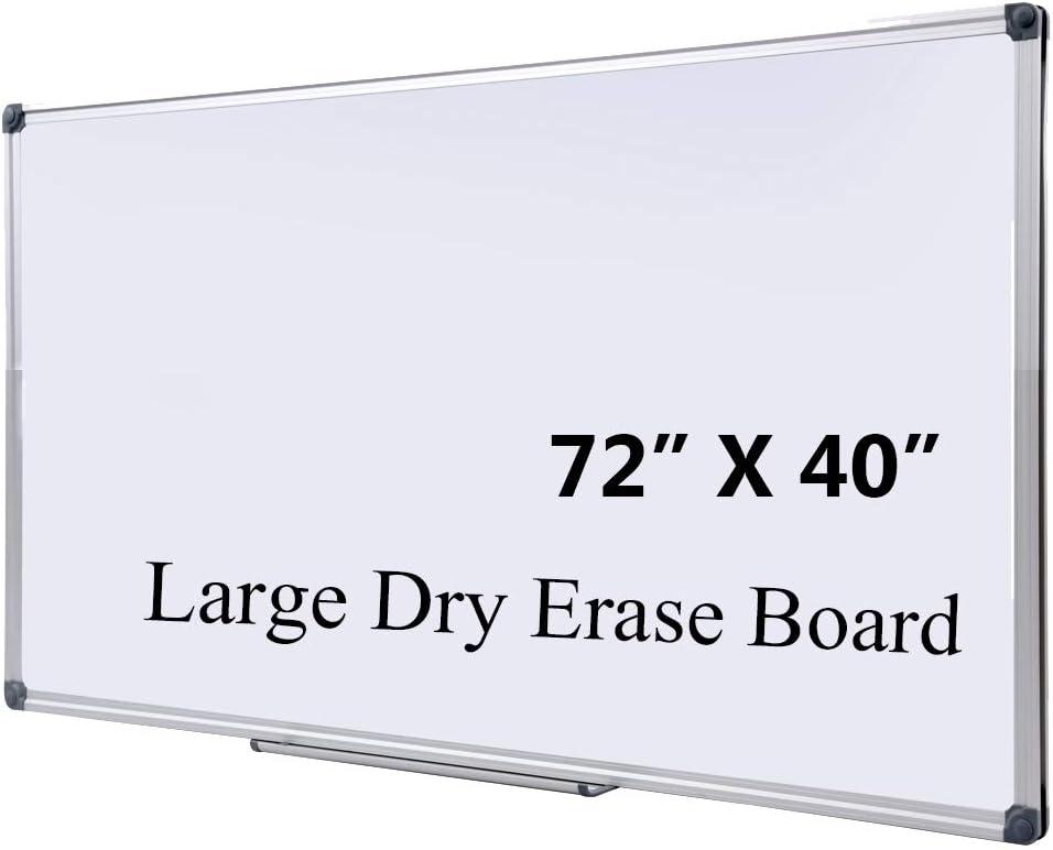 72 x 40 Inch Large Magnetic Whiteboard for Wall - Anti-Ghosting Dry Erase Board for Office Collaboration, Classroom Teaching & Agile Management - Silver Aluminum Frame (6 x 3.3 Ft)