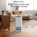Afloia Air Purifier and Humidifier Combo in One-Cool Mist Evaporative for Home Bedroom Large Roome up tp 3000ft, with Humidity&Air Quality Sensor, Remove Pets Hair Mold Dust Odor Pollen Smoke, White