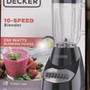 BLACK+DECKER BL2010 Standard Blender, 10-Speed + Pulse, 5 Cup, Glass Jar - Black