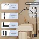 22-inch Half Moon Lash Light for Eyelash Extensions & Estheticians, Dimmable LED Lash Lamp, Shadow-Free Moon Light for Lash Tech, Adjustable Eyelash Lamp with Rotating Head (Black)