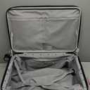 Hanke 24 Inch Checked Luggage Front Opening Rolling Suitcase Hard Sided Luggage with Spinner Wheels for Travel Woman Men.(Grey)