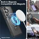 Feitenn for Samsung Galaxy S26 Case with Magnetic Ring Holder Stand Kickstand [Compatible with Magsafe] [Wireless Charging] Shockproof Cases Protective Cover for S26 Men Women 6.3", Black