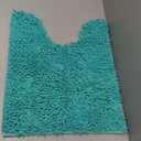 U Shape Bathroom Rug, Color Aqua, 20" x 24"