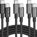 USB C to USB C Cable, 100W 5A Super Fast Charging, PD 3.0, Type C to Type C, 3-Pack (5ft, 6.6ft, 6.6ft), for iPhone 15/15 Pro/15 Pro Max, iPad Pro