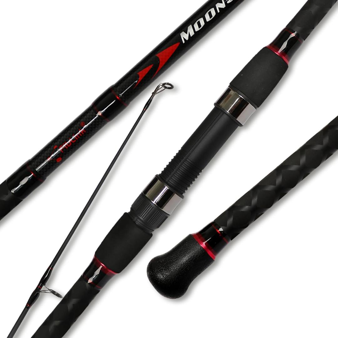 Fiblink Surf Spinning Fishing Rod 2-Piece/4-Piece Graphite Travel Fishing Rod, Length: 9'
