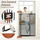 SMONTER 55" High Extra Tall Baby Gate, Safety Cat Gate for Doorways, Expands to 38.6"-42.5" Wide, Auto Close Dog Gate, No Drilling Pressure Mounted Cat Fence, Pet Gate Indoor for Stairs, Black