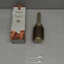 AIMIKE Round Hair Brush, Nano Thermal Ceramic & Ionic Tech, 2.1 Inch Barrel with Boar Bristles for Enhanced Texture, Golden, Hair Drying, Styling, Curling and Shine + 4 Free Clips