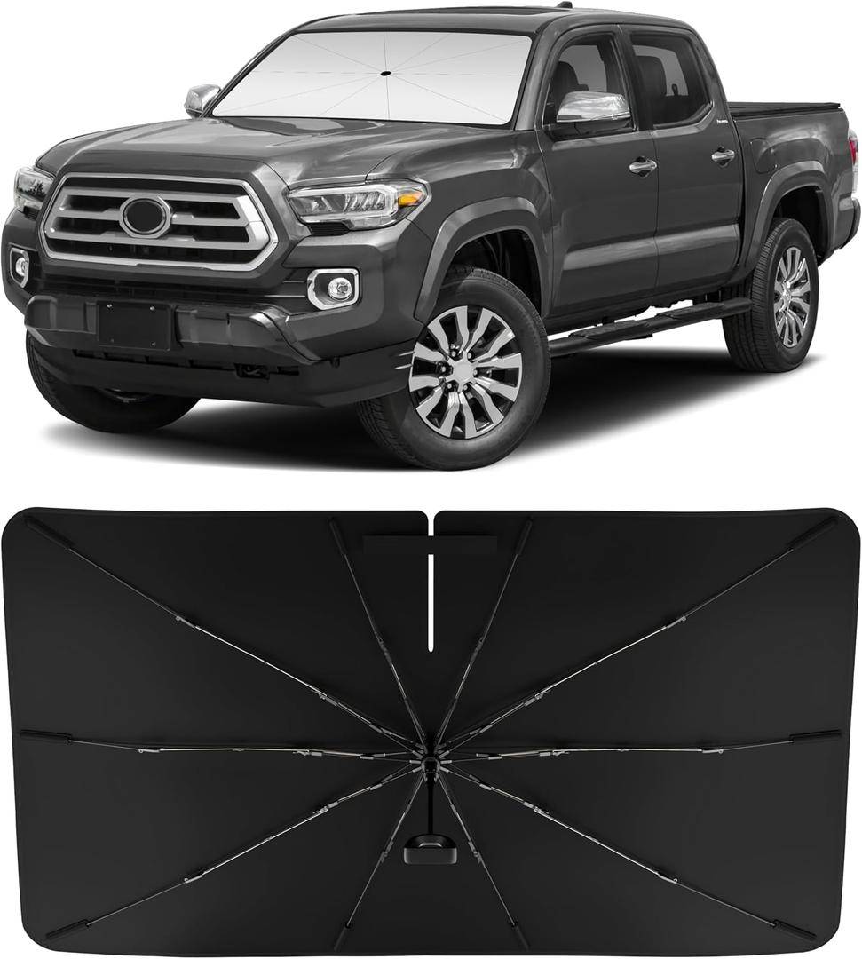 INSAUTO Custom Fit Windshield Sun Shade Umbrella for Toyota Tacoma 2016-2025, Easy Fold & Store, Comes with Bag, UV & Heat Reflective, Keeps Your Car Cool
