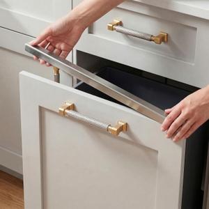 2 Pack 23 inch Stainless Steel Drawer Edge Guard, Slip-on Cabinet Door Protector with Strong 3M Double Sided Adhesive Tape, Fits 3/4" Thick Doors and Drawers,Rustproof Brushed Stainless