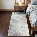 Washable Abstract 2x6 Kitchen Rug: Non-Slip Sink Stove Floor Mat Water-Resistant Entryway Bathroom Carpet Soft Dining Room Bedroom Runner for Family with Elderly Dogs Modern Home Decor(2x6 Light/Grey)